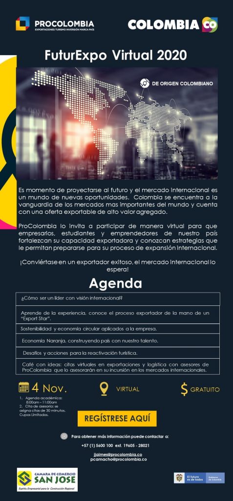 Banner publicitario, sobre el evento FuturExpo Virtual 2020