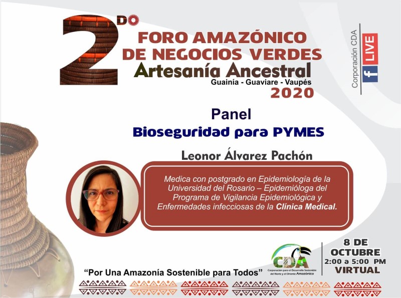 Banner informativo, sobre el Segundo Foro Amazónico de negocios verdes, Artesanía Ancestral 2020