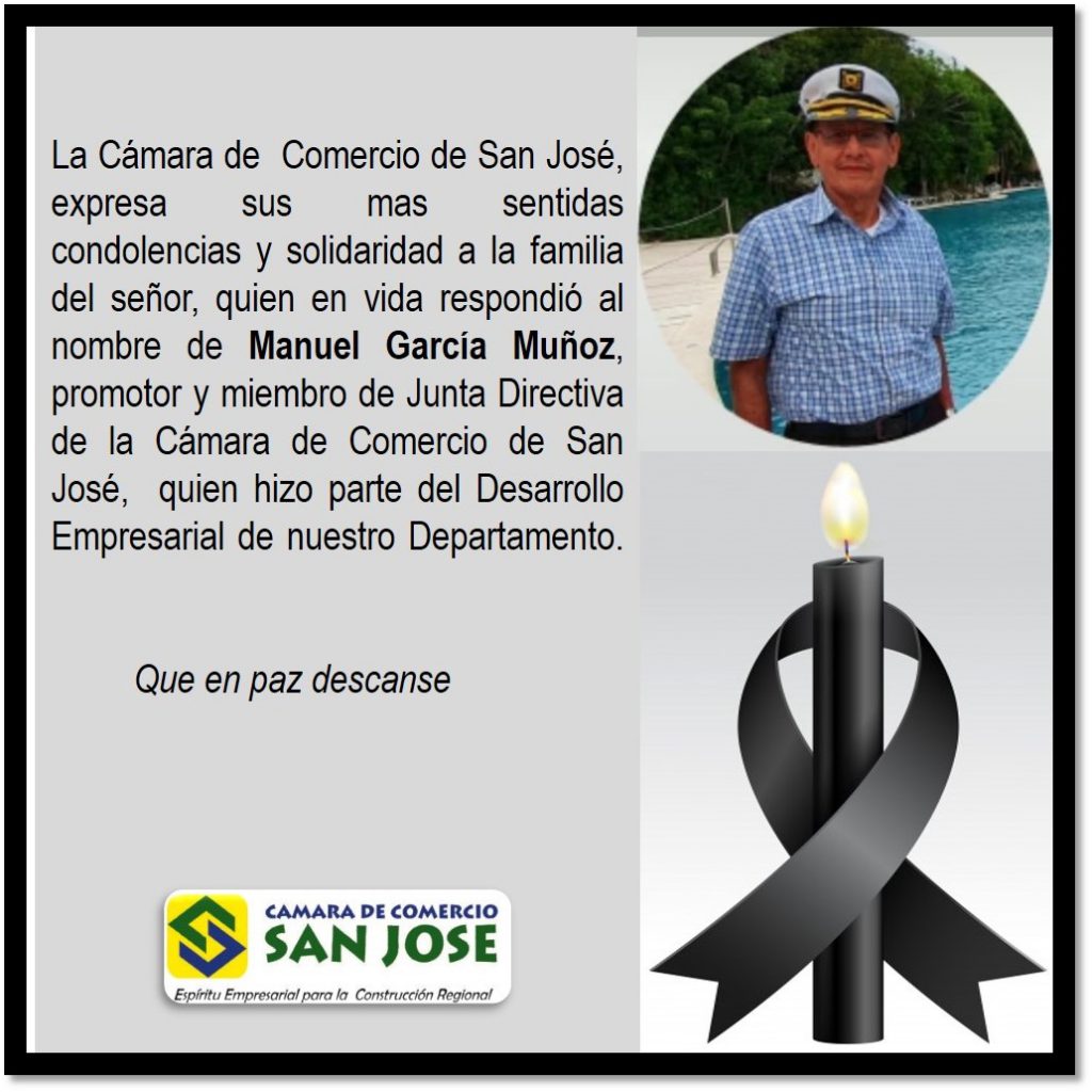 Banner utilizado para expresar condolencias. a Manuel García muñoz